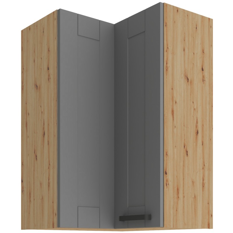 o43u0h7h1fyqog7q7cra4m233jtp Κρεμαστό ντουλάπι γωνιακό Nelor 60x60 GN 90 2F-Γκρι σπέσιαλ - Φυσικό - Image 1