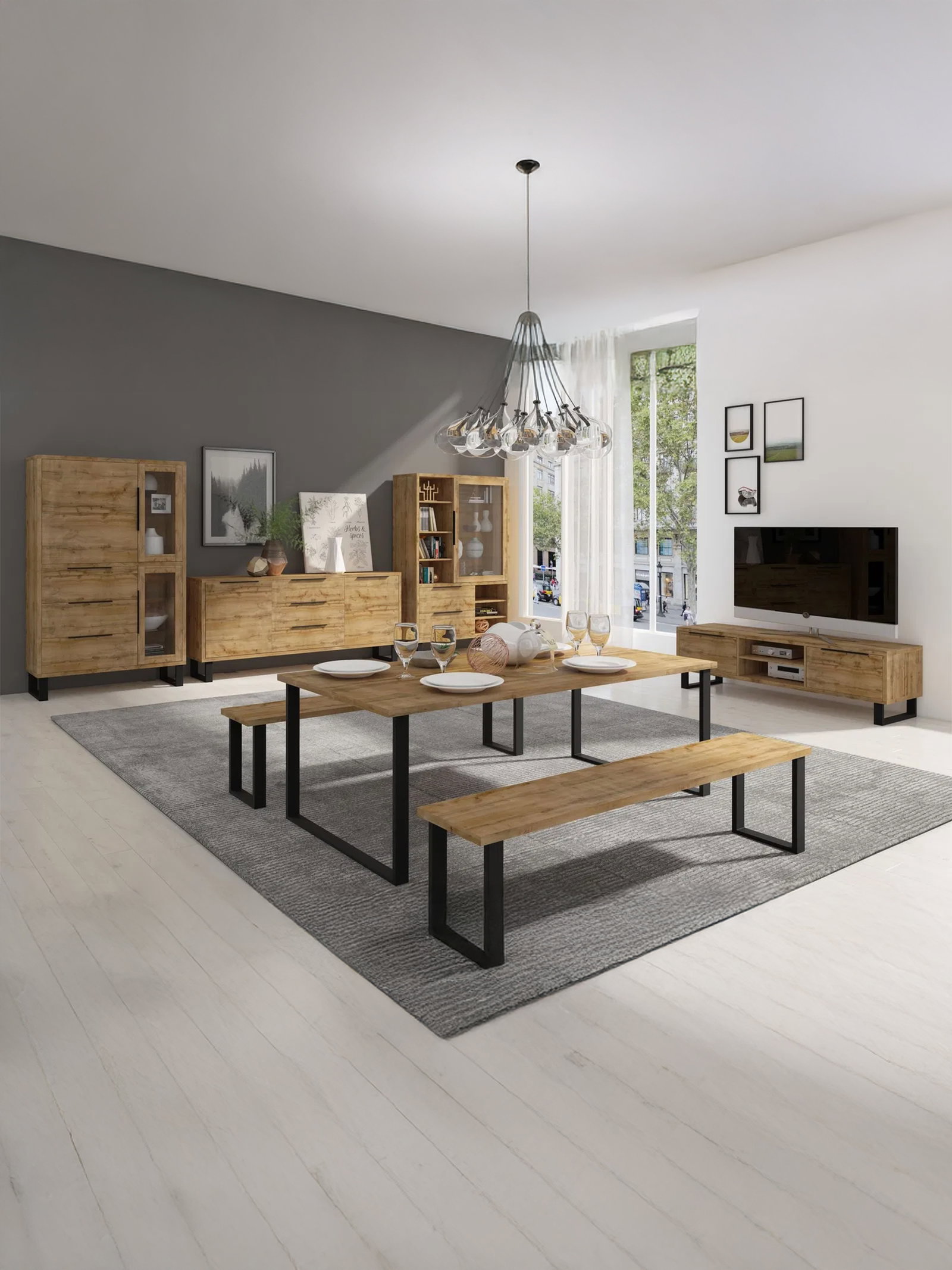 qeb04jgi46nrudu7w06tun3589qi Σετ τραπεζαρίας Halley - Image 1