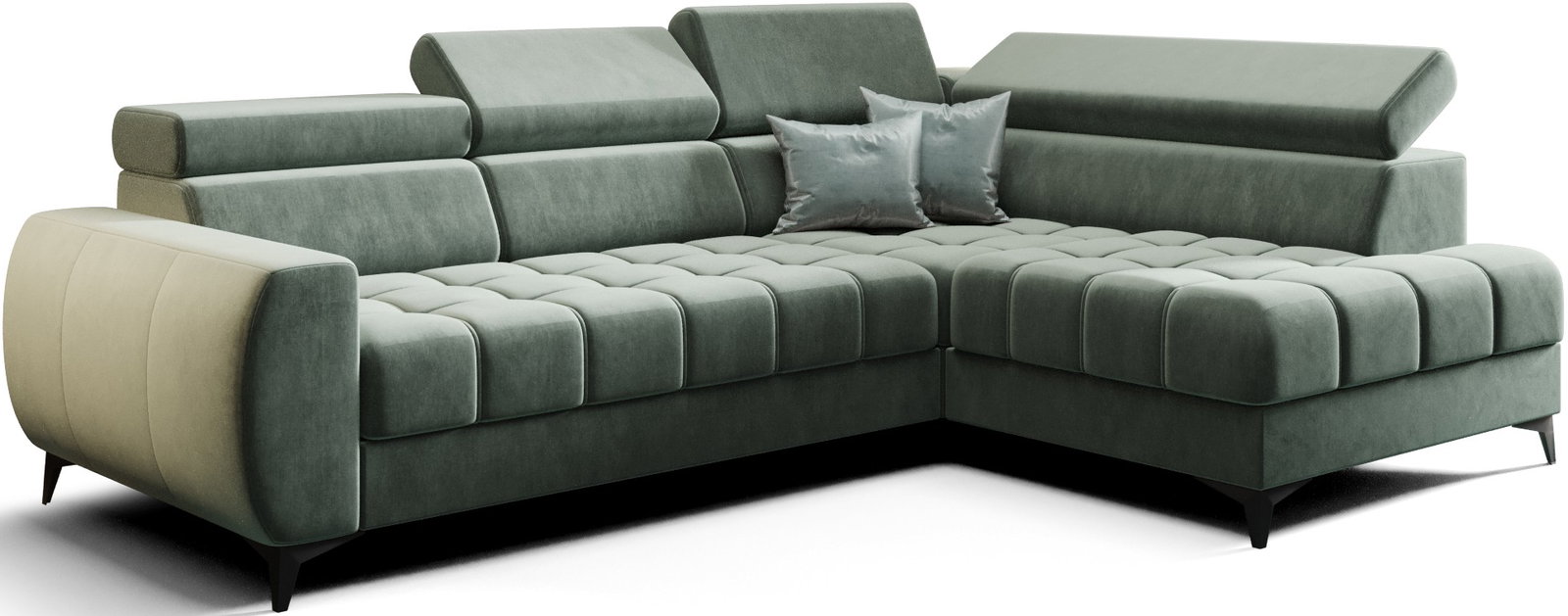 auq5m9xmty1csmerugcht8dlyoso Γωνιακός καναπές Calyra Mini-Δεξιά-Πράσινο - Image 1