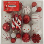 Σετ πλαστικά στολίδια Peppermint 50 τεμάχια
